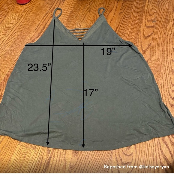 Olive Green AE XL Mesh Detailing Tank Top - Picture 5 of 5